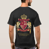 Maak uw eigen wapenkat rood-goudblauw t-shirt (Achterkant)