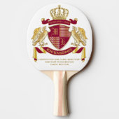 Maak uw eigen wapenkat rood-goudblauw tafeltennisbatje (Achterkant)
