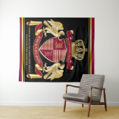 Maak uw eigen wapenkat rood-goudblauw wandkleed (In Situ (horizontaal))