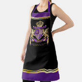 Maak uw eigen wapenschild Paars goudleeuwen Schort (Insitu)