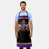 Maak uw eigen wapenschild Paars goudleeuwen Schort (Gedragen)