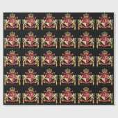 Maak uw eigen wapenschild Red Gold Lion Emblem Cadeaupapier