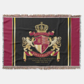 Maak uw eigen wapenschild Red Gold Lion Emblem Deken (Voorkant)