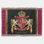 Maak uw eigen wapenschild Red Gold Lion Emblem Deken (Voorkant)