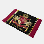 Maak uw eigen wapenschild Red Gold Lion Emblem Deurmat (Schuin)