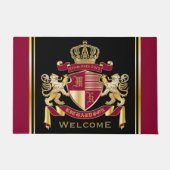 Maak uw eigen wapenschild Red Gold Lion Emblem Deurmat (Voorkant)