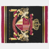 Maak uw eigen wapenschild Red Gold Lion Emblem Fleece Deken (Voorkant (Horizontaal))