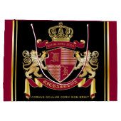 Maak uw eigen wapenschild Red Gold Lion Emblem Groot Cadeauzakje (Achterkant)