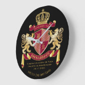 Maak uw eigen wapenschild Red Gold Lion Emblem Grote Klok (Hoek)