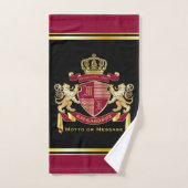 Maak uw eigen wapenschild Red Gold Lion Emblem Handdoek (Handdoek)
