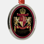 Maak uw eigen wapenschild Red Gold Lion Emblem Metalen Ornament (Rechts)