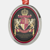 Maak uw eigen wapenschild Red Gold Lion Emblem Metalen Ornament (Links)