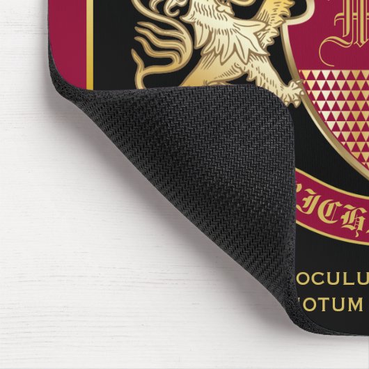 Maak uw eigen wapenschild Red Gold Lion Emblem Muismat (Hoek)