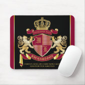 Maak uw eigen wapenschild Red Gold Lion Emblem Muismat (Met muis)