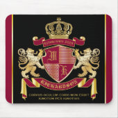 Maak uw eigen wapenschild Red Gold Lion Emblem Muismat (Voorkant)
