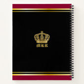 Maak uw eigen wapenschild Red Gold Lion Emblem Notitieboek (Achterkant)
