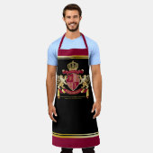 Maak uw eigen wapenschild Red Gold Lion Emblem Schort (Gedragen)