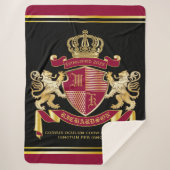 Maak uw eigen wapenschild Red Gold Lion Emblem Sherpa Deken (Voorkant)
