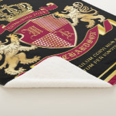 Maak uw eigen wapenschild Red Gold Lion Emblem Sherpa Deken (3/4)