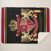 Maak uw eigen wapenschild Red Gold Lion Emblem Sherpa Deken (Voorkant (horizontaal))