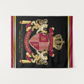 Maak uw eigen wapenschild Red Gold Lion Emblem Wandkleed (Voorkant (horizontaal))