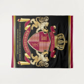 Maak uw eigen wapenschild Red Gold Lion Emblem Wandkleed (Voorkant (horizontaal))