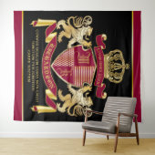 Maak uw eigen wapenschild Red Gold Lion Emblem Wandkleed (In Situ (horizontaal))