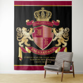 Maak uw eigen wapenschild Red Gold Lion Emblem Wandkleed (In situ)