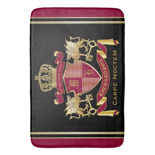 Maak uw eigen wapenschild Rood Gold Dragon Embleem Badmat (Voorkant Verticaal)