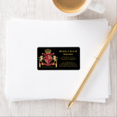 Maak uw eigen wapenschild rood-goudblauw-embleem etiket (Insitu)