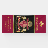 Maak uw eigen wapenschild rood-goudblauw-embleem spandoek (Horizontaal)