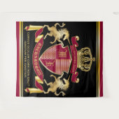 Maak uw eigen wapenschild rood-goudblauw-embleem wandkleed (Voorkant (horizontaal))