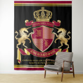 Maak uw eigen wapenschild rood-goudblauw-embleem wandkleed (In situ)