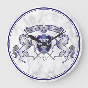 Maak uw eigen wapenschild Silver Horse Grote Klok