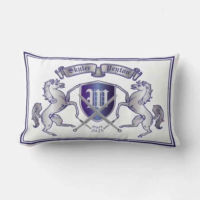 Maak uw eigen wapenschild Silver Horse Kussen (Voorkant)