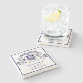 Maak uw eigen wapenschild Silver Horse Stenen Onderzetter (Zijkant)