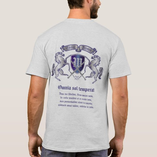 Maak uw eigen wapenschild Silver Horse T-shirt (Achterkant)