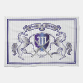 Maak uw eigen wapenschild Silver Horse Theedoek (Horizontaal)