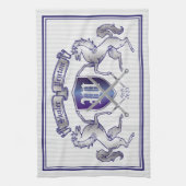 Maak uw eigen wapenschild Silver Horse Theedoek (Verticaal)