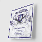 Maak uw eigen wapenschild Silver Horse Vierkante Klok (Hoek)
