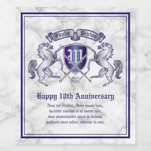 Maak uw eigen wapenschild Silver Horse Wijn Etiket (Enkel label)