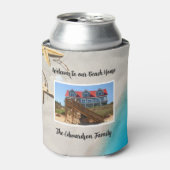 Maak uw eigen Welkom familie zomer strand huis Blikjeskoeler (Blikje Voorkant)