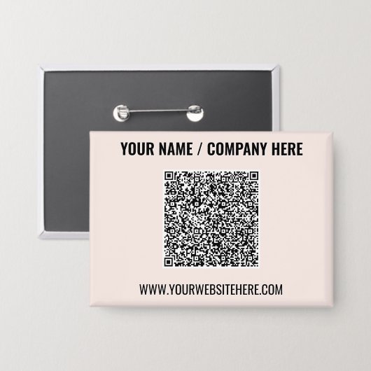 Maak Uw Eigen Zakelijke QR-Code Knoppen Sjabloon Button (Voorkant / Achterkant)