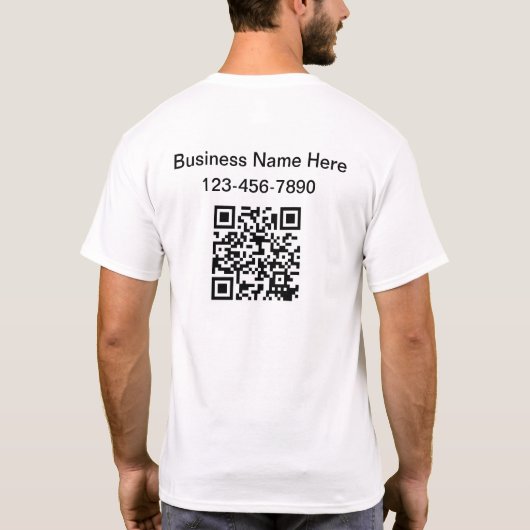 Maak uw eigen zakelijke QR-code Shirten T-shirt (Achterkant)