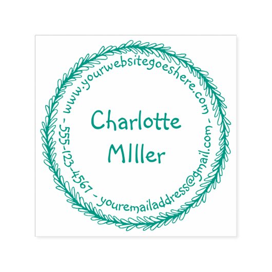 Maak uw eigen zegel met de contactgegevens zelfinktende stempel (Design)