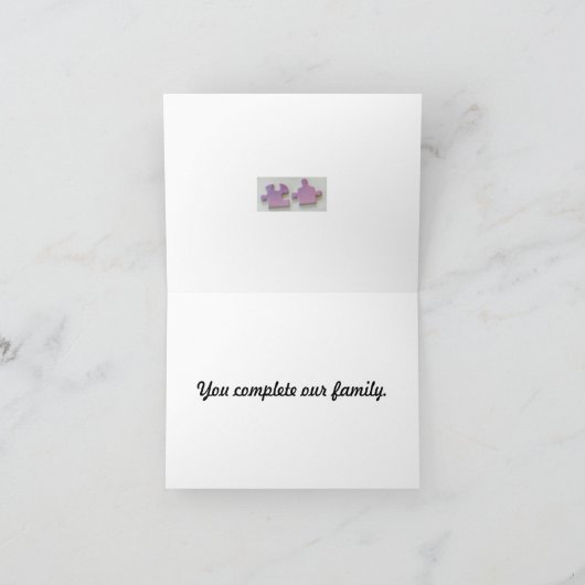 Maak uw familie Puzzel Notecard compleet Bedankkaart (Binnen)