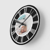 Maak Uw Foto Persoonlijke Roman Numerieke Ronde Klok (Hoek)