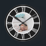 Maak Uw Foto Persoonlijke Roman Numerieke Ronde Klok<br><div class="desc">Ontwerp Uw foto Persoonlijke Roman de wandklok van Numerieke van Ricaso</div>