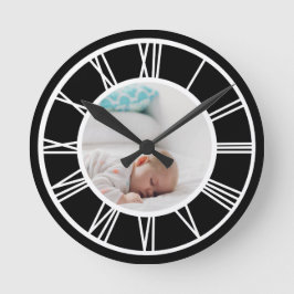 Maak Uw Foto Persoonlijke Roman Numerieke Ronde Klok