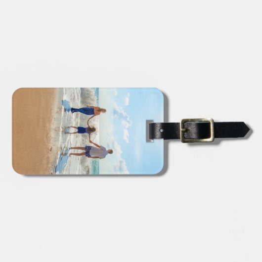 Maak uw fotobagagelabel met gepersonaliseerde teks bagagelabel (Voorkant horizontaal)